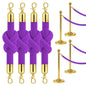 4-Piece Colored Velvet Rope Set — 5 ft