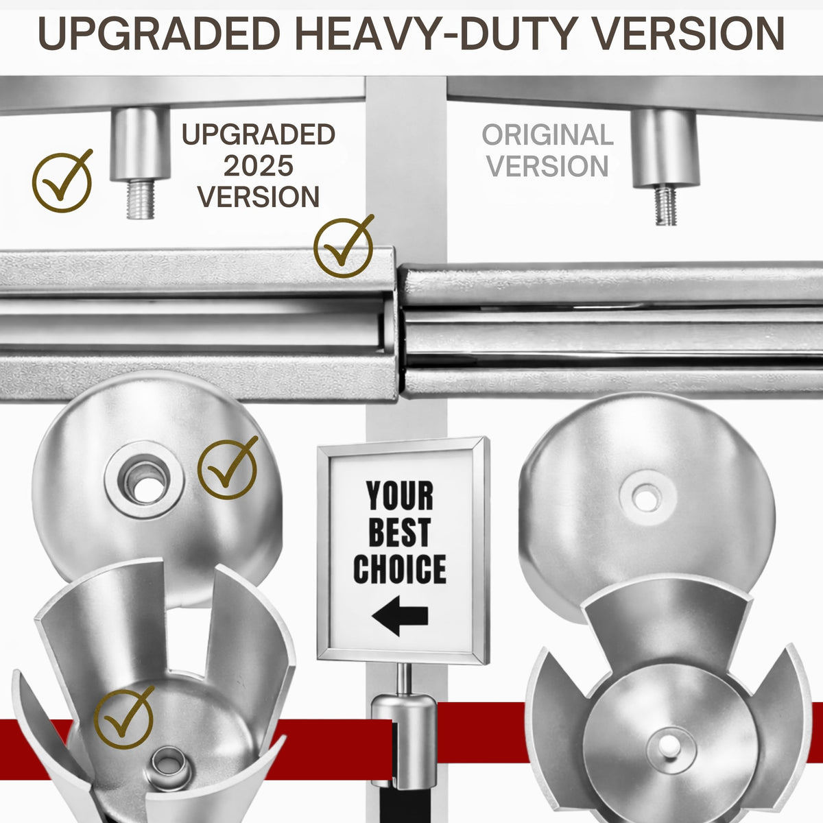 Silver Vertical Stanchion Sign Holders — 4 Pack