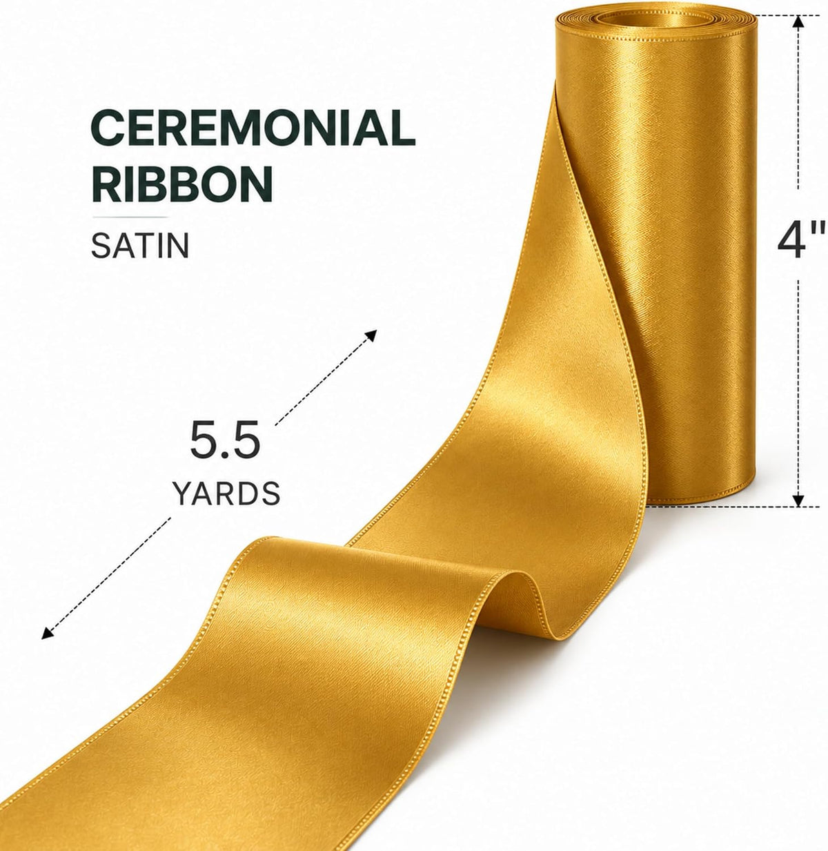 Gold satin ribbon for ribbon cutting