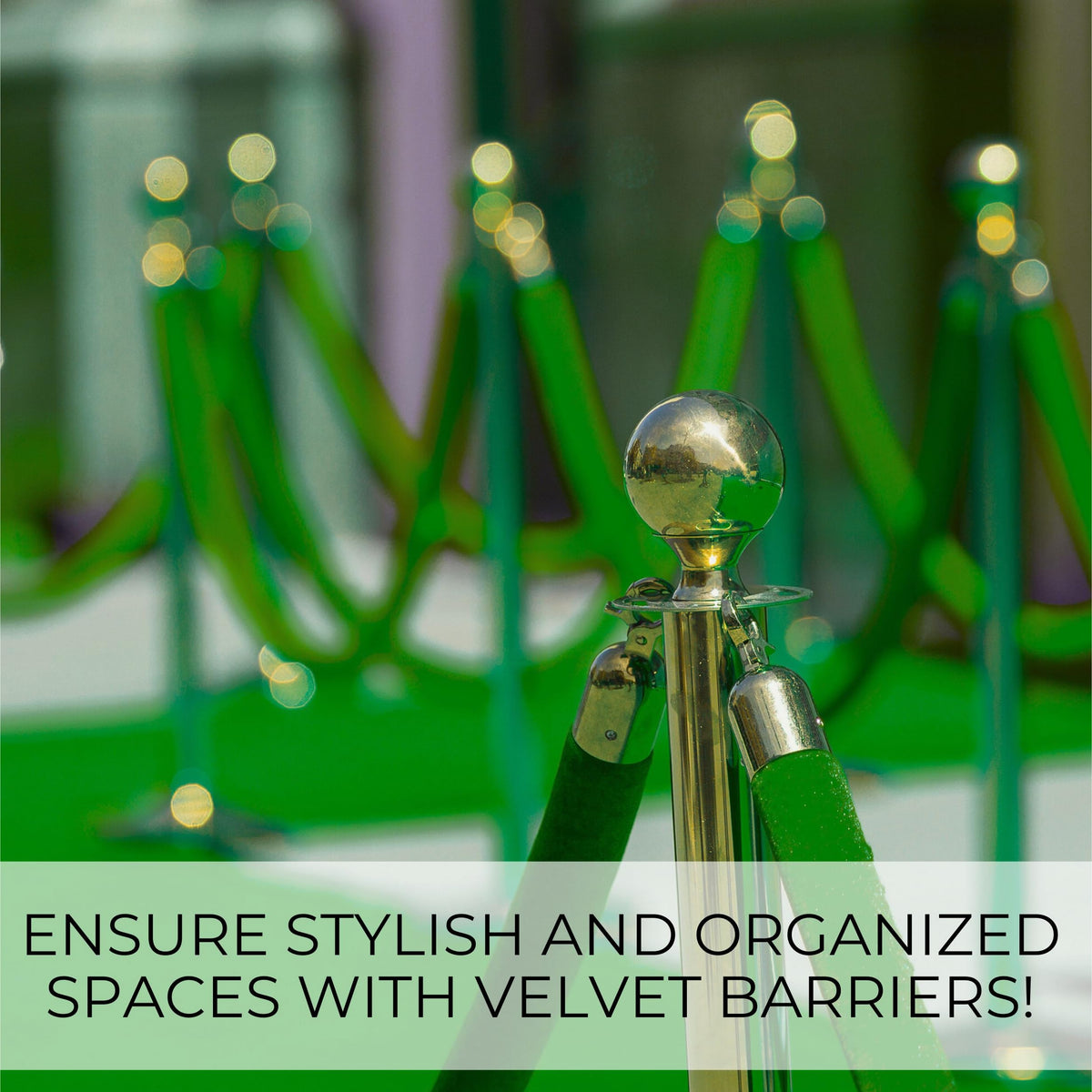 4-Piece Colored Velvet Rope Set — 5 ft