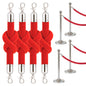 4-Piece Colored Velvet Rope Set — 5 ft