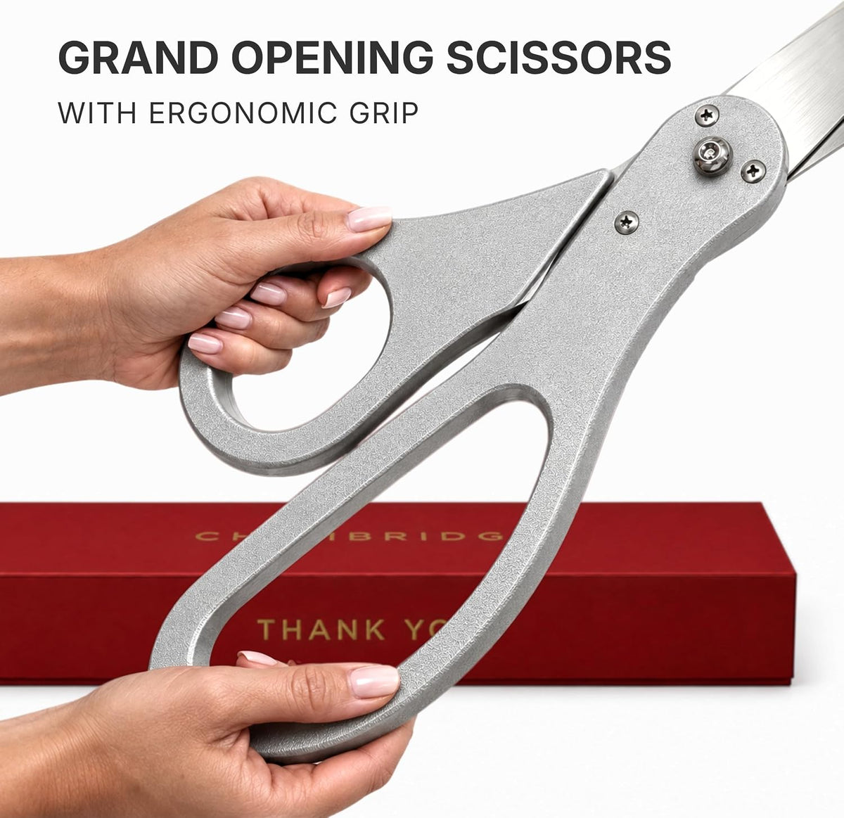 20 inch silver ceremonial scissors — detail