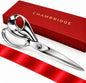 11-inch silver scissors grand opening kit with red satin ribbon