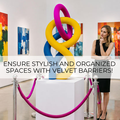 4-Piece Colored Velvet Rope Set — 5 ft