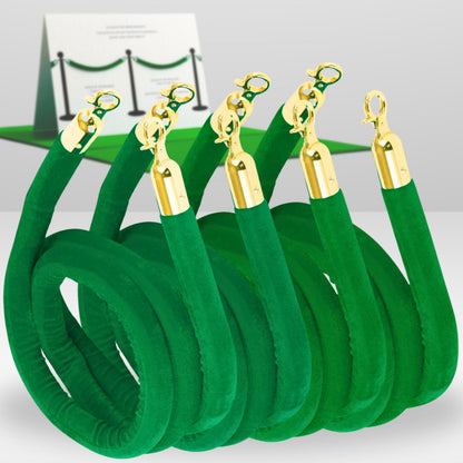 4-Piece Colored Velvet Rope Set — 5 ft