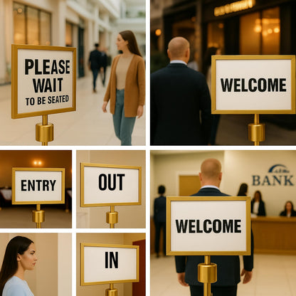 Stanchion Sign Holders for 8.5 x 11 in. Signs