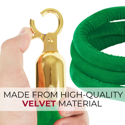 4-Piece Colored Velvet Rope Set — 5 ft