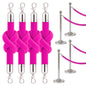 4-Piece Colored Velvet Rope Set — 5 ft