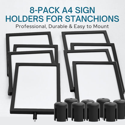 Stanchion Sign Holders for 8.5 x 11 in. Signs