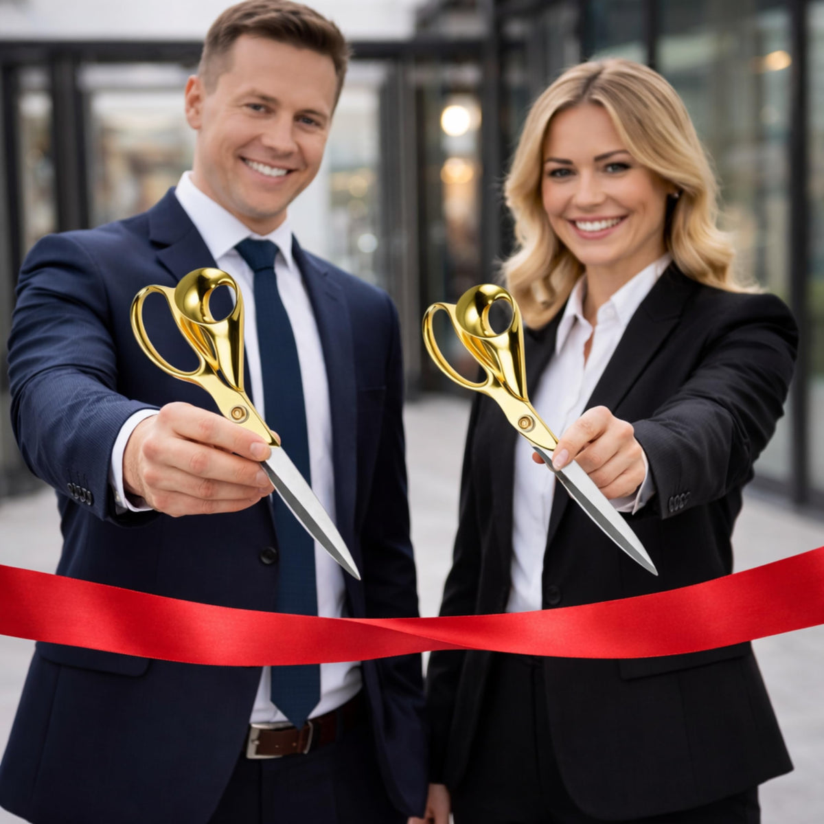 11" Gold Ribbon Cutting Scissors