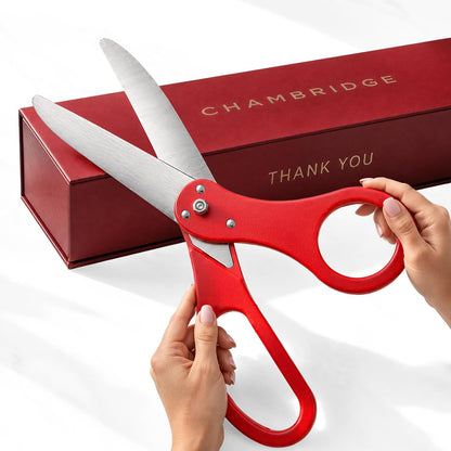 20 inch red ribbon cutting scissors — Chambridge