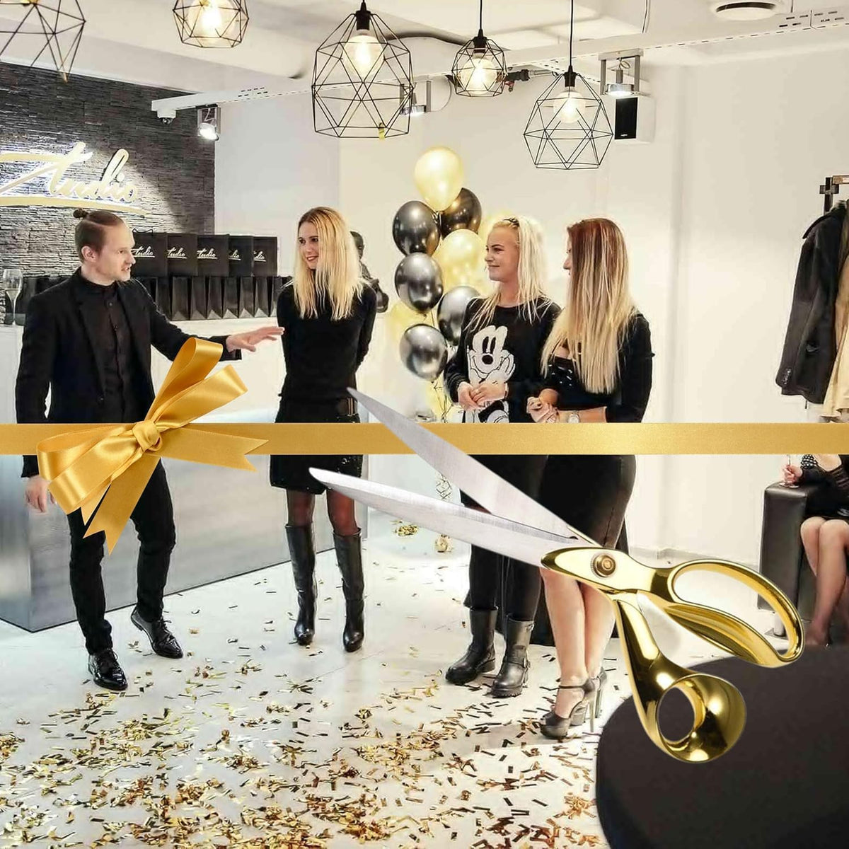 11" Gold Ribbon Cutting Scissors