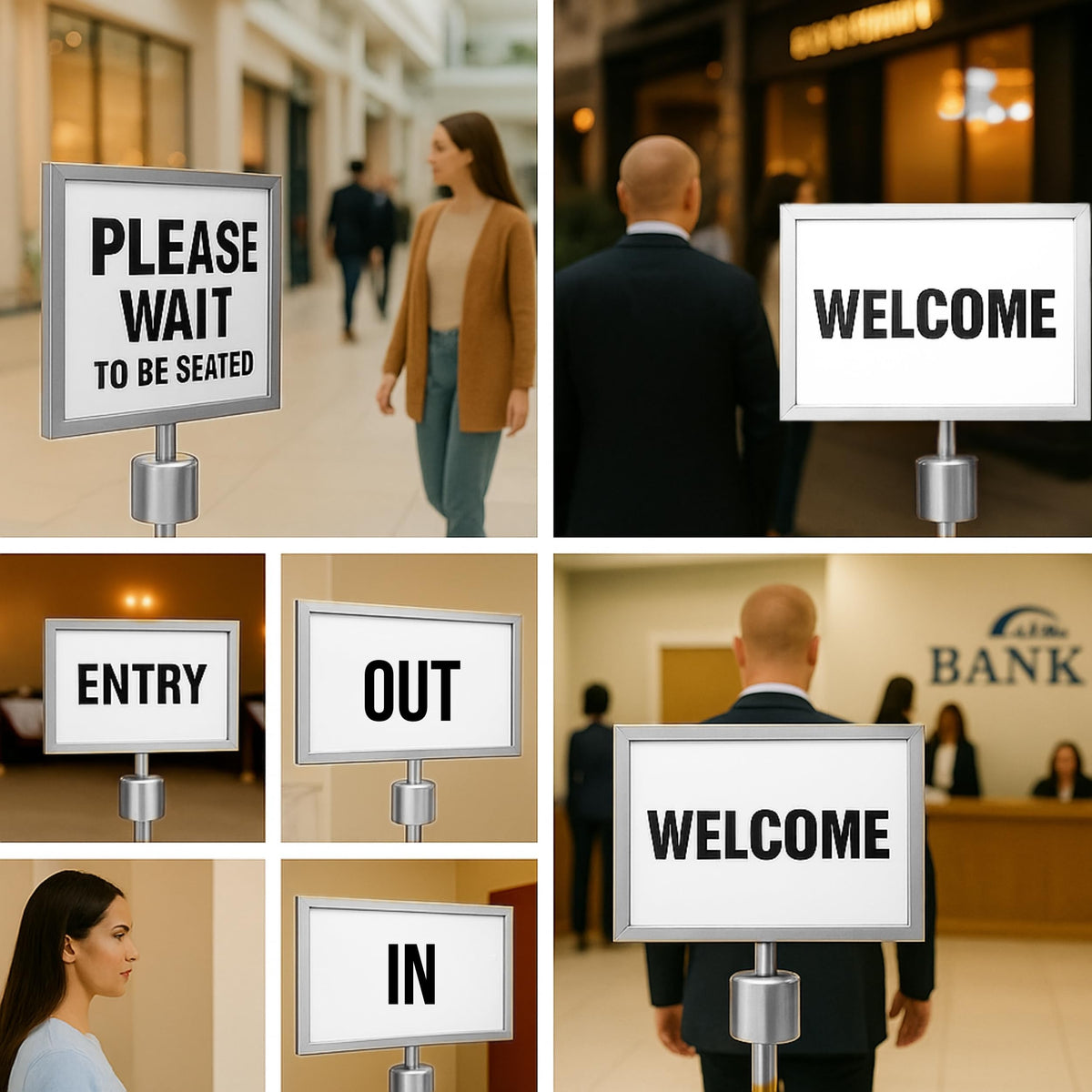 Stanchion Sign Holders for 8.5 x 11 in. Signs