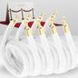 4-piece white velvet rope set with gold hooks for elegant event barriers